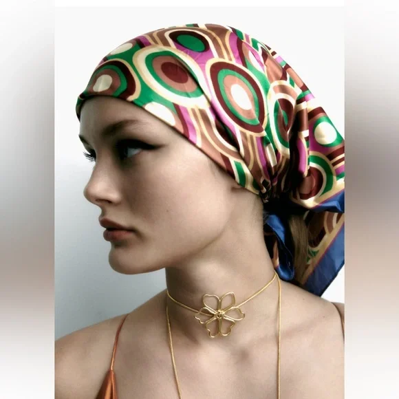 Zara | Accessories | Sale Zara Satin Effect Printed 